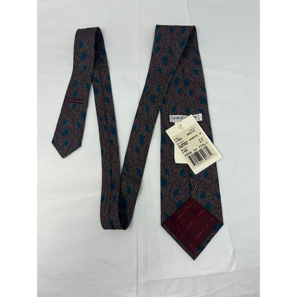 Giorgio Armani Cravatte Repp Silk Tie Italy NWT Abstract Pattern - Picture 7 of 11